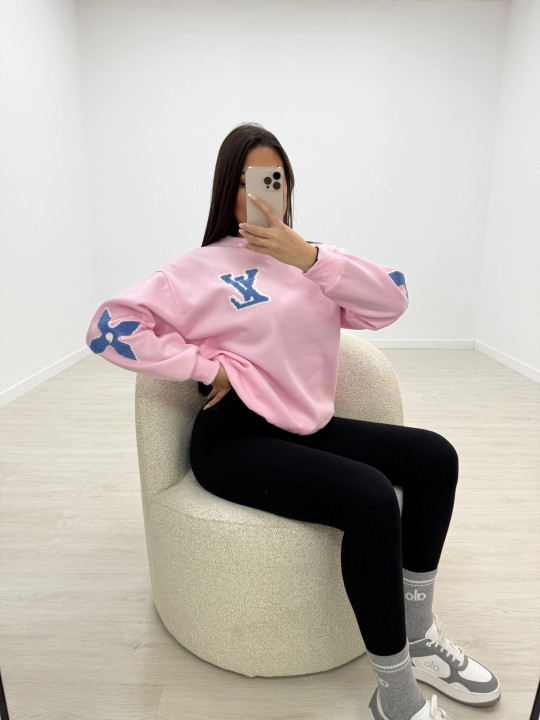 SUDADERA LV RELIEVE ROSA